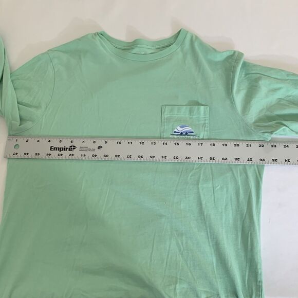 Vineyard Vines T-Shirt Men L Green Long Sleeve Rowing Pocket Spellout Logo Tee - Picture 6 of 7